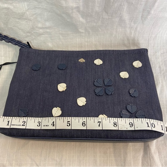 Kate Spade “On Purpose” Denim Wristlet – Floral Embroidered, NWT - Picture 4 of 11